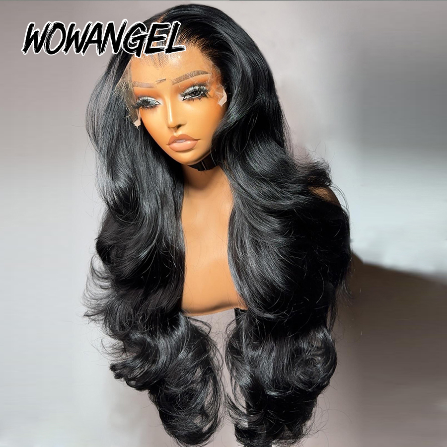 ワオ！エンジェルボディウェーブ ジェットブラック 250%  - Hd Lace Frontal Wig Human Hair Pre Plucked のレビューと価格