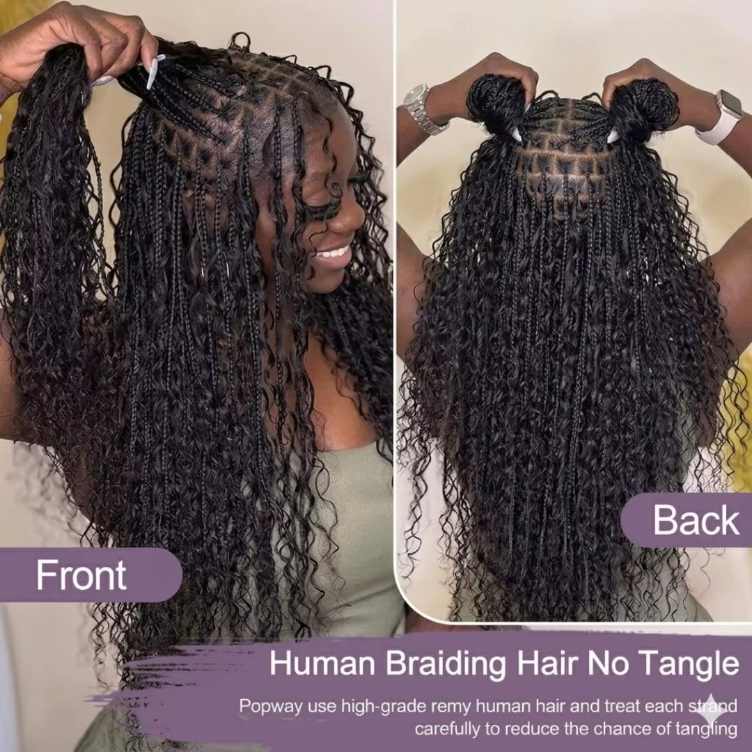 スマイルガール バーマンカーリー人毛バルク12A 編み込みヘ - Water Wave Bulk Human Hair For Braiding のレビューと価格