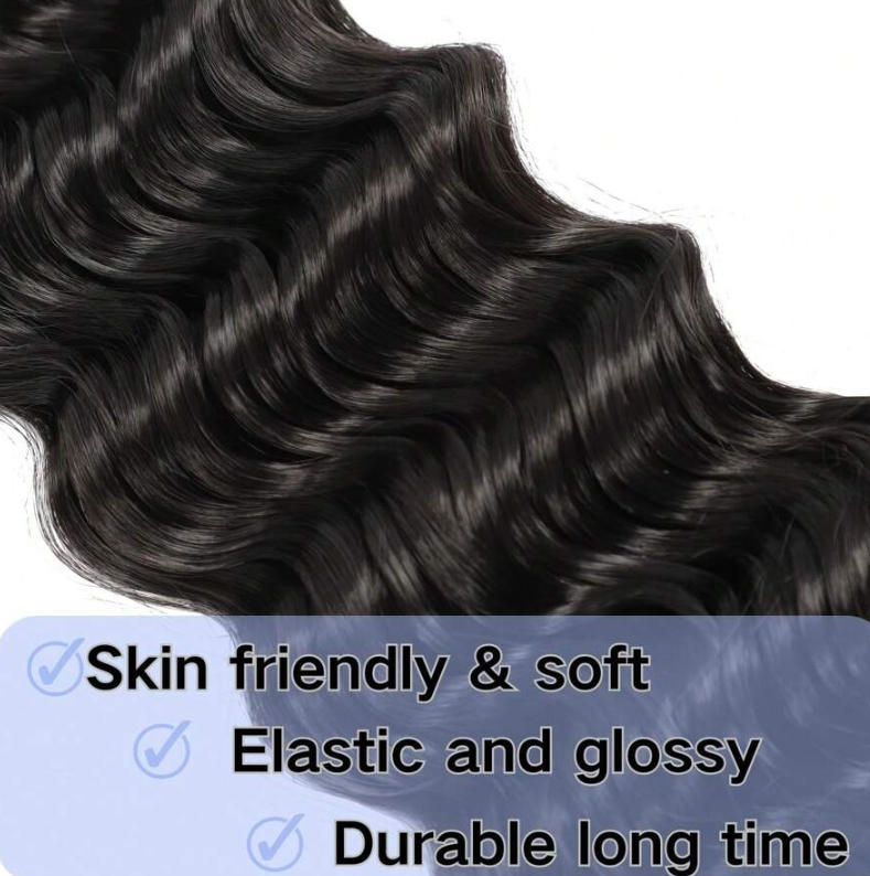 ウェフトなし人毛ブレイディングヘア、ディープウェーブ、ウォー - Water Wave Bulk Human Hair For Braiding のレビューと価格
