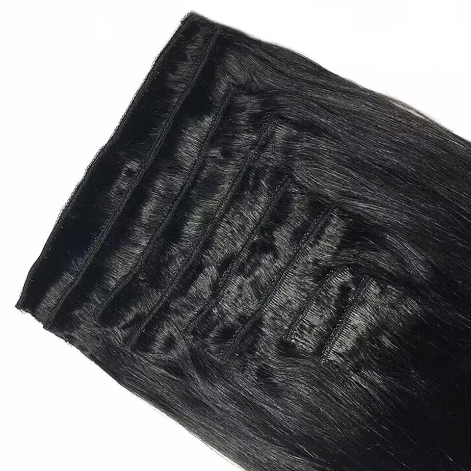 クリップ式ヘアエクステ ストレート 本物の人毛 ブラジル産バ - Invisible Tape In Extensions Real Hair のレビューと価格