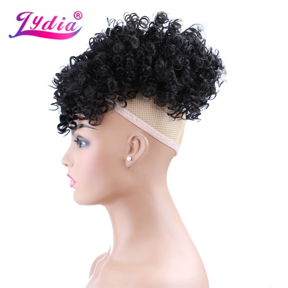 リディア巾着合成ハイパフアフロ変態カーリーポニーテール前髪シ - Drawstring Afro Curly Puff Ponytail のレビューと価格