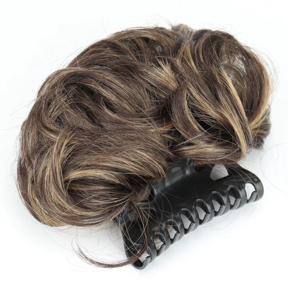 オンメッシーヘアバンヘアバン爪クリップヘアピース合成波状ヘア - Claw Clip Messy Bun Hair Piece のレビューと価格
