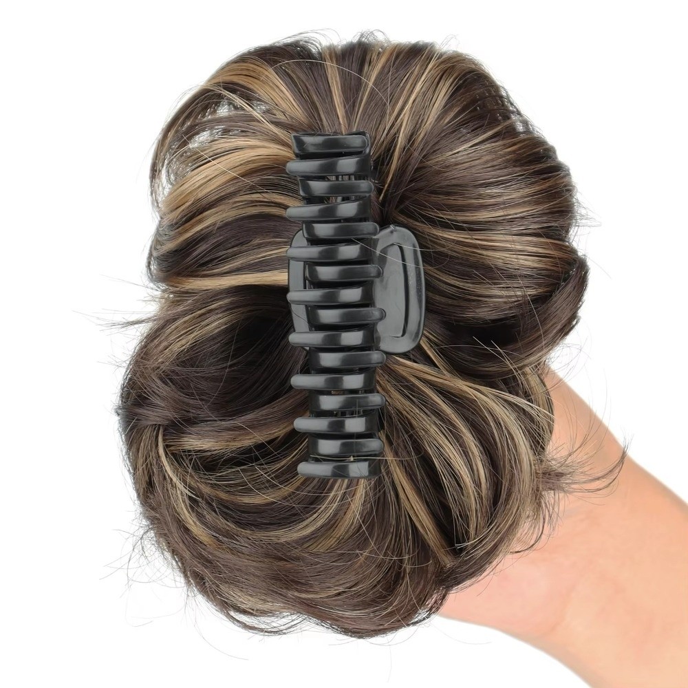 オンメッシーヘアバンヘアバン爪クリップヘアピース合成波状ヘア - Claw Clip Messy Bun Hair Piece のレビューと価格