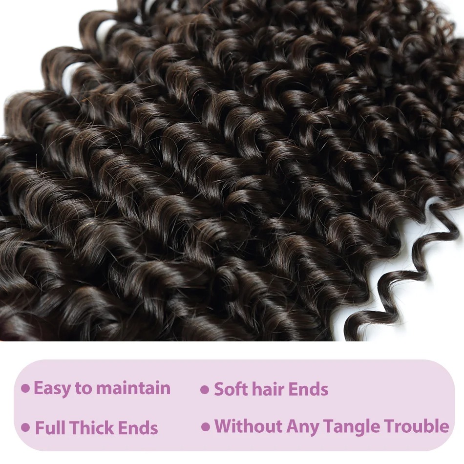 ピクシーカールヘアバンドル（クロージャー付き）ディープカーリ - Deep Wave 3 Bundles With Closure のレビューと価格
